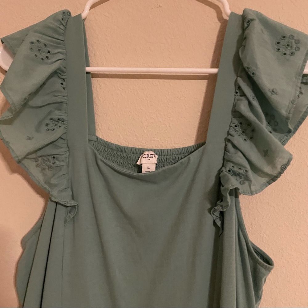 J Crew Eyelet Knit Cotton Midi Dress Size Large - Picture 4 of 9